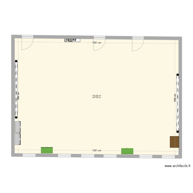 classe math. Plan de 1 pièce et 115 m2