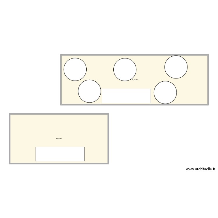 Mariage. Plan de 2 pièces et 125 m2