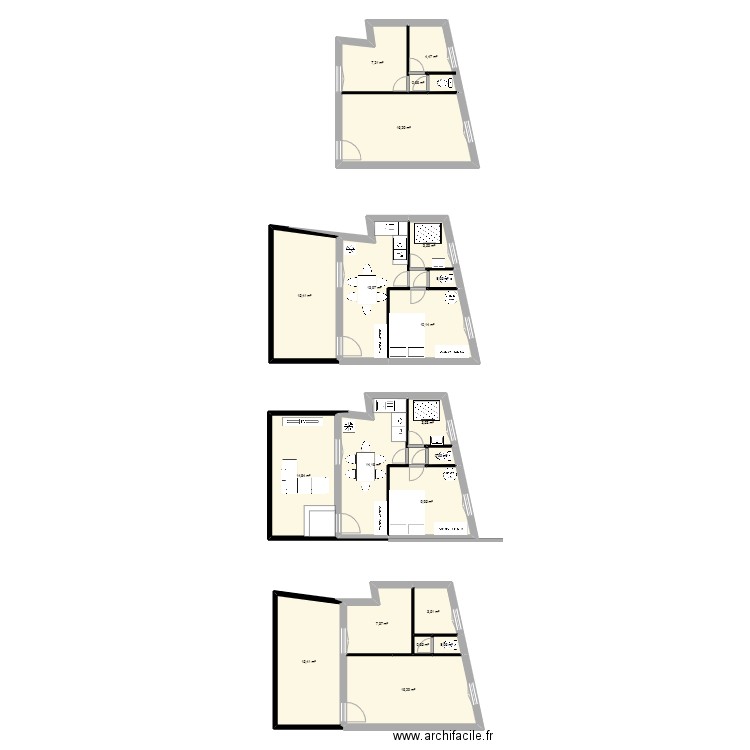 la q. Plan de 20 pièces et 160 m2