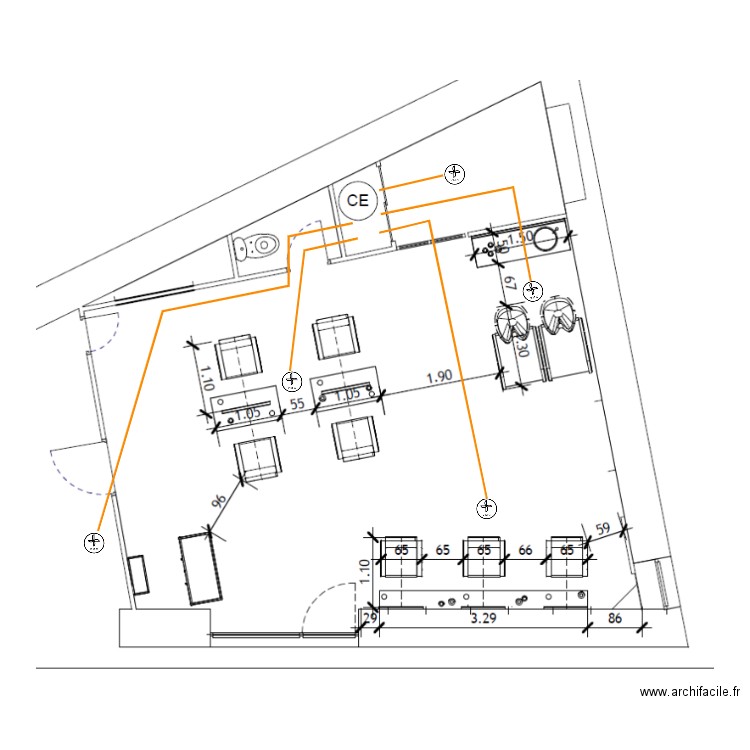 salon de coiffure 1. Plan de 0 pièce et 0 m2