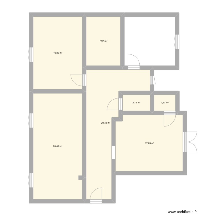 14/01. Plan de 7 pièces et 91 m2