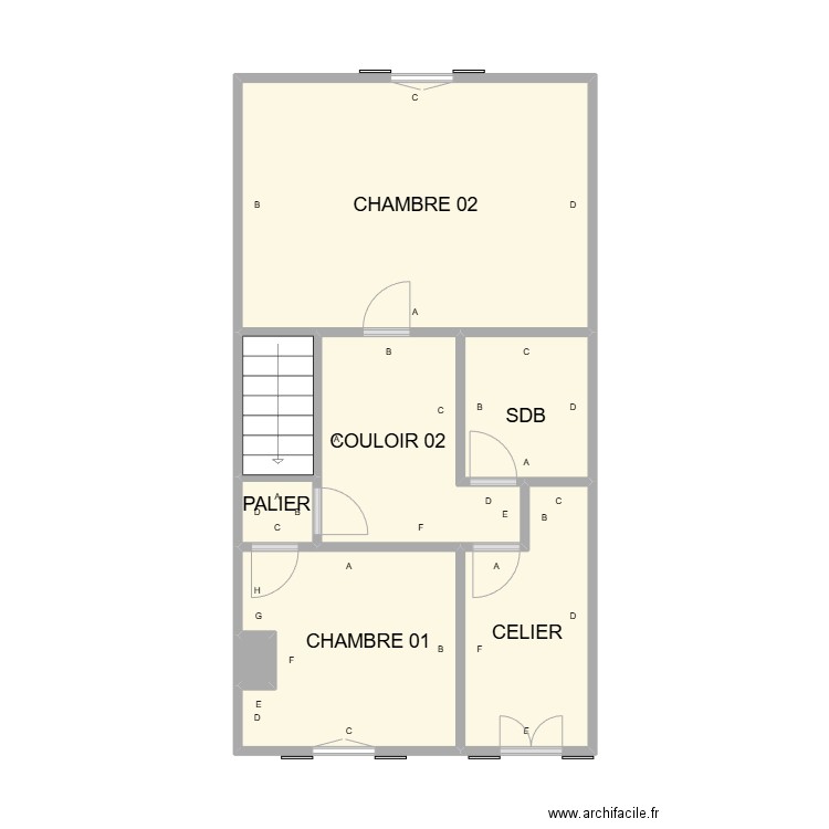 ETAGE BEAUCAIRE USAM PB. Plan de 8 pièces et 36 m2