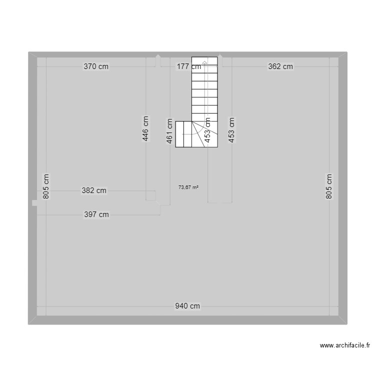 maison. Plan de 1 pièce et 74 m2