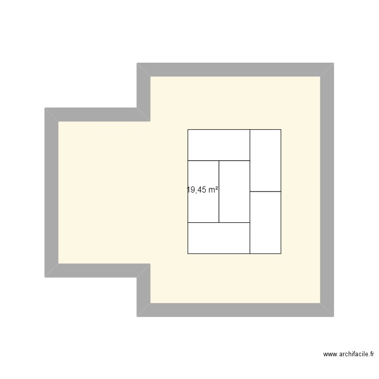 RDC Réunion. Plan de 1 pièce et 19 m2