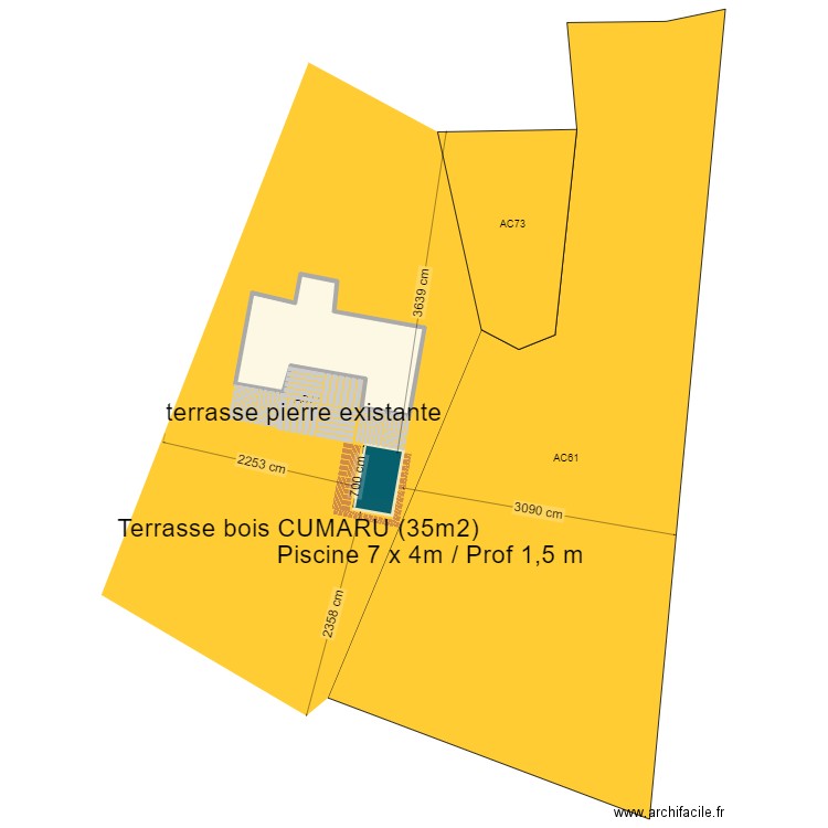 PISCINE. Plan de 1 pièce et 175 m2