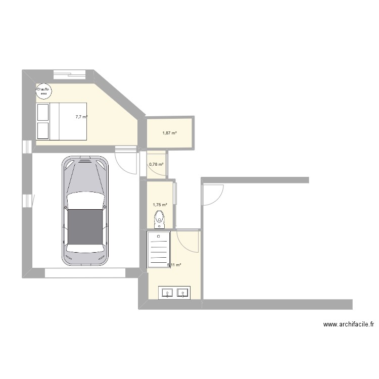 collin v2. Plan de 5 pièces et 17 m2