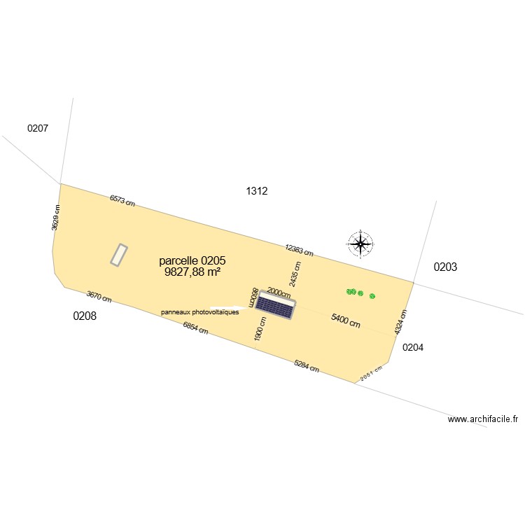 PANDOLFI. Plan de 2 pièces et 212 m2