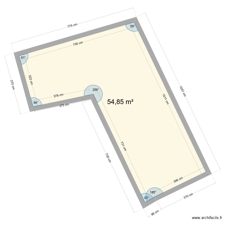 SOULETIS FOLIE. Plan de 1 pièce et 55 m2