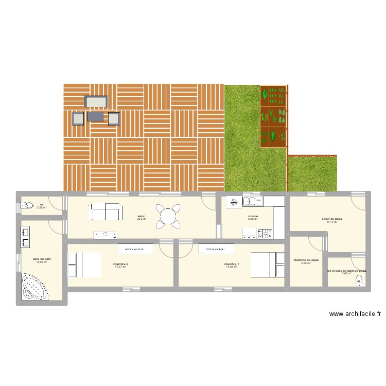 Emma house. Plan de 9 pièces et 91 m2