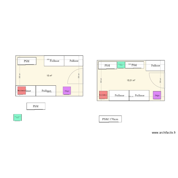 Plan labo culture. Plan de 2 pièces et 30 m2