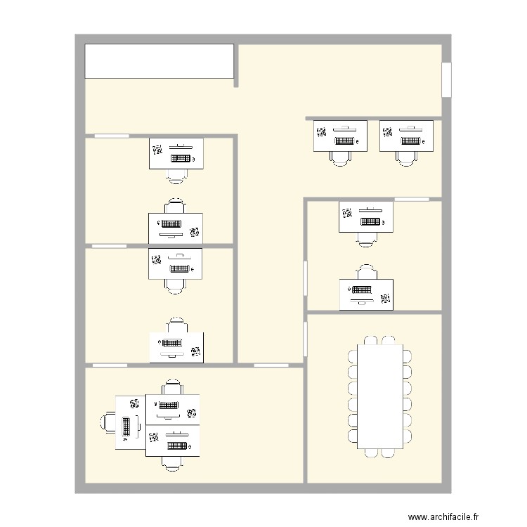 Plan bureau. Plan de 6 pièces et 100 m2