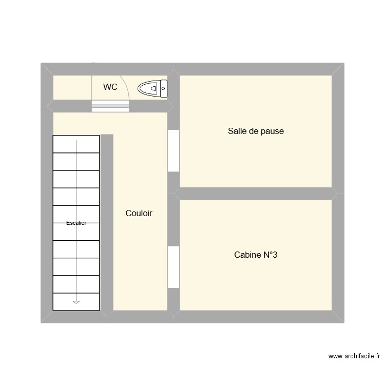 etage. Plan de 4 pièces et 26 m2