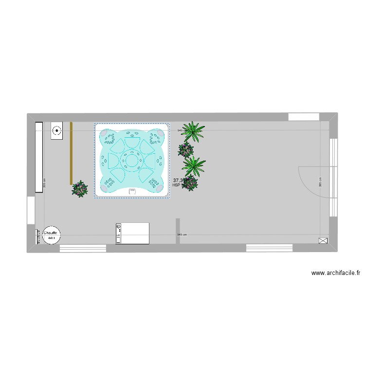 Aménagement Garage. Plan de 1 pièce et 37 m2