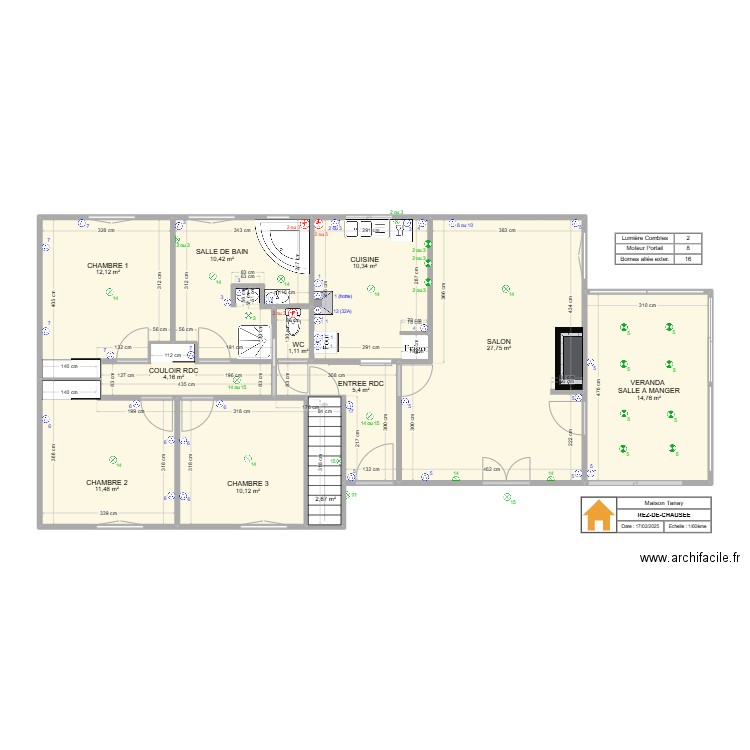 Tanay RdC. Plan de 11 pièces et 110 m2