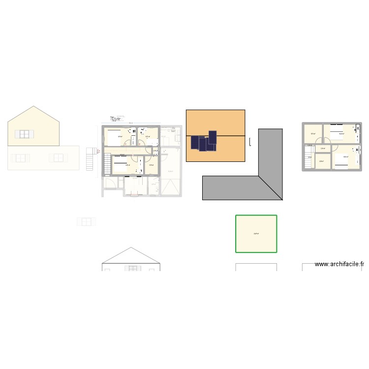 02.06 carre. Plan de 22 pièces et 176 m2