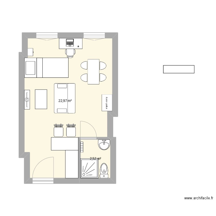 Appartement Alexis. Plan de 2 pièces et 25 m2