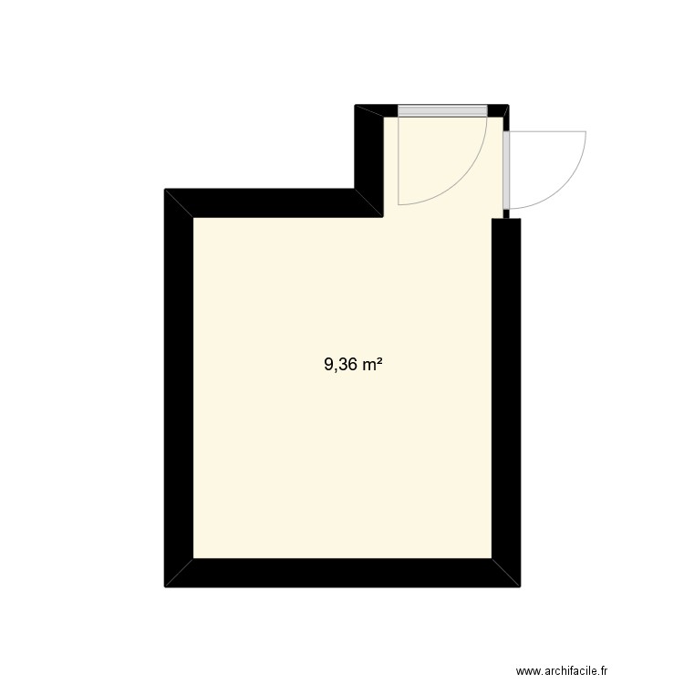 Chambre Philippe. Plan de 1 pièce et 9 m2