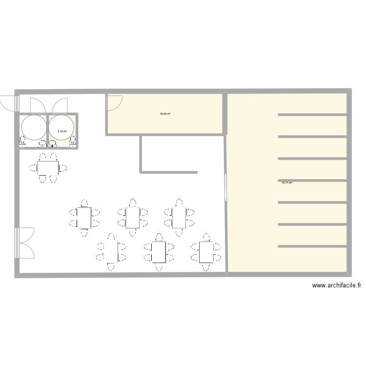 rep redhawk. Plan de 3 pièces et 95 m2