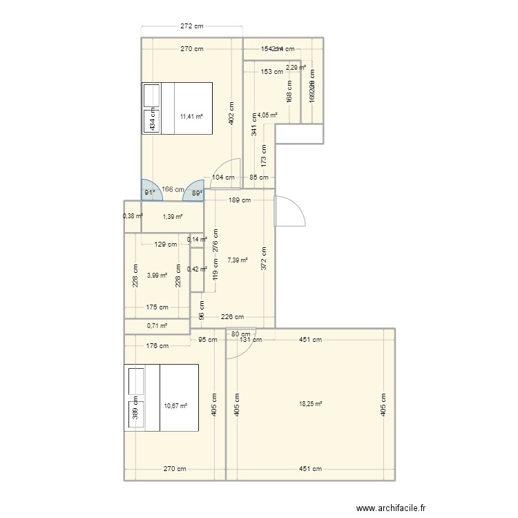 croissy. Plan de 12 pièces et 61 m2