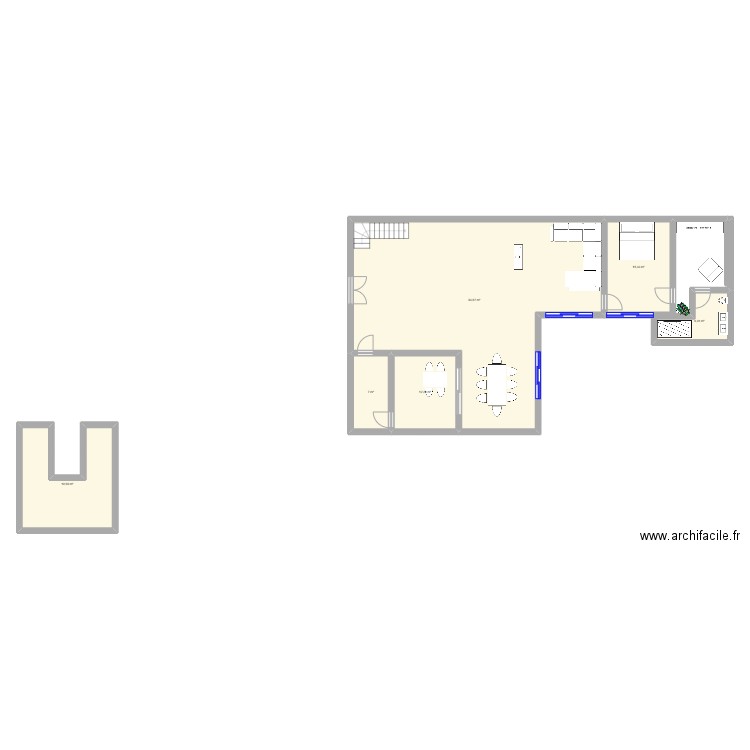 PLAN MAISON L2. Plan de 6 pièces et 154 m2