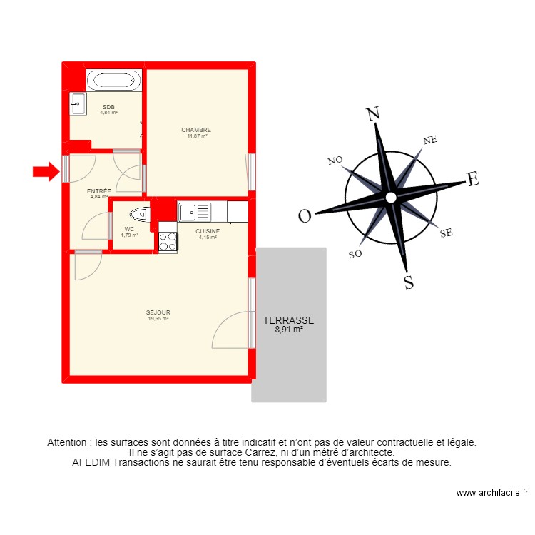 BI19187. Plan de 13 pièces et 82 m2