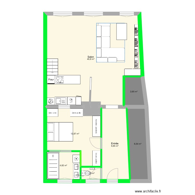 RP RDC V7. Plan de 23 pièces et 157 m2