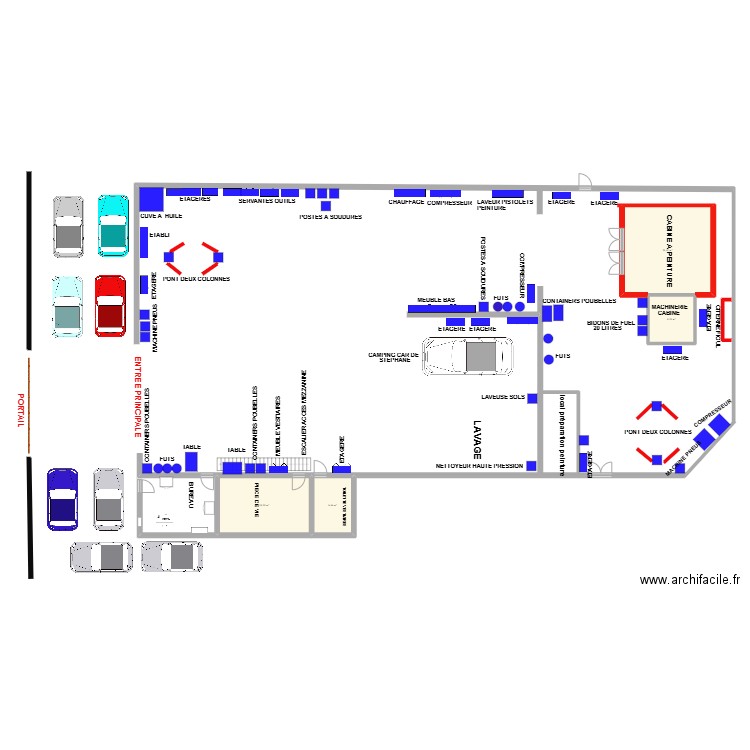 GARAGE TOULOUSE AVANT TRAVAUX. Plan de 4 pièces et 68 m2