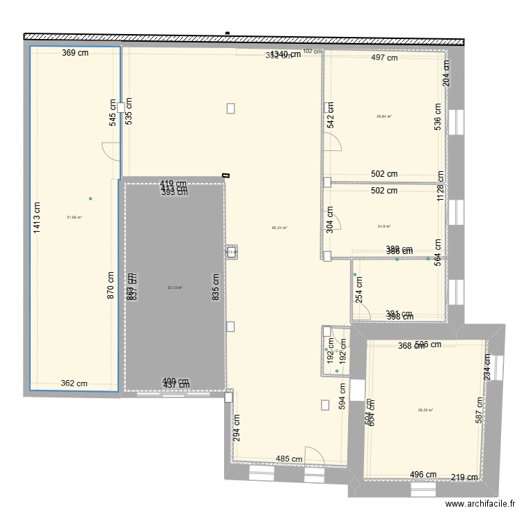 La Vergene Cotes à jour Reel Etage 1. Plan de 8 pièces et 360 m2