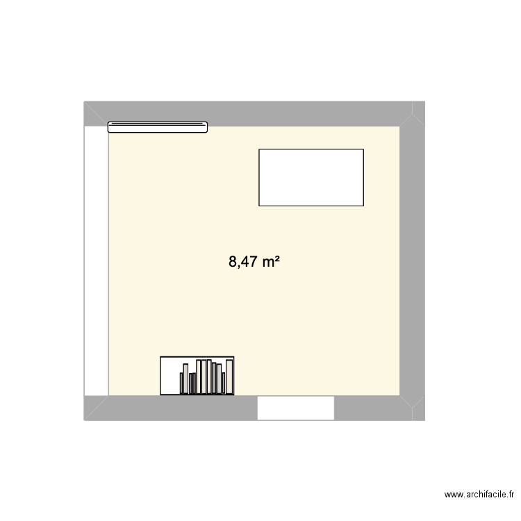 bureau fad. Plan de 1 pièce et 8 m2