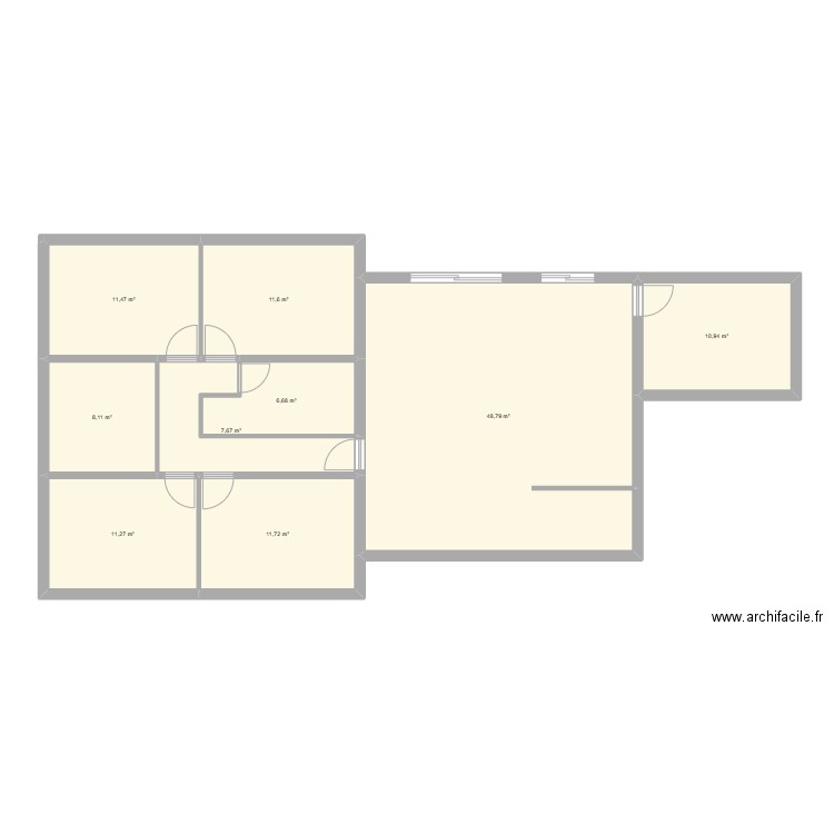 plan3 R. Plan de 9 pièces et 128 m2