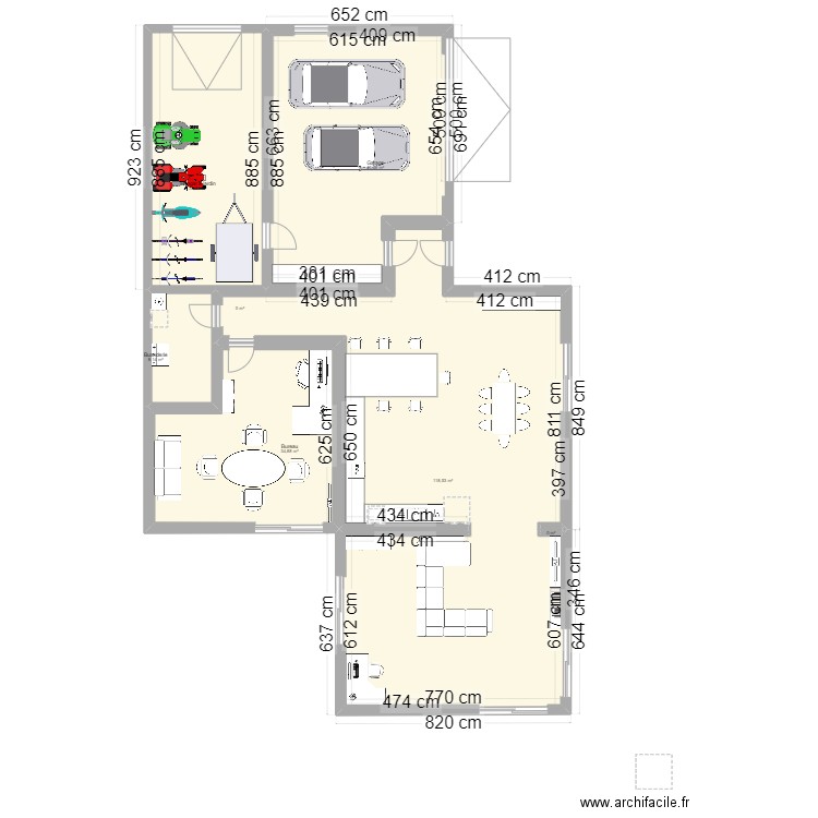 PROJET TBCC. Plan de 7 pièces et 245 m2