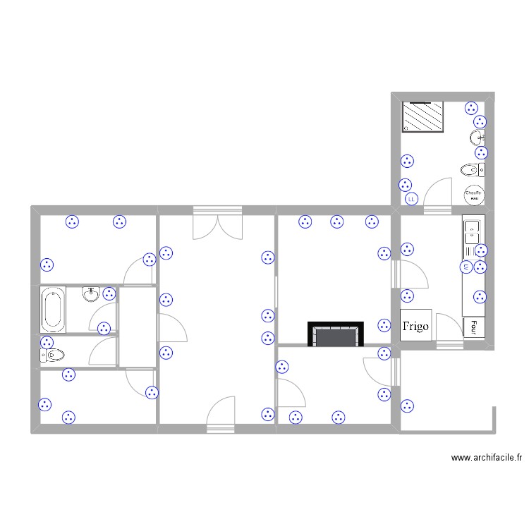 misson. Plan de 10 pièces et 74 m2