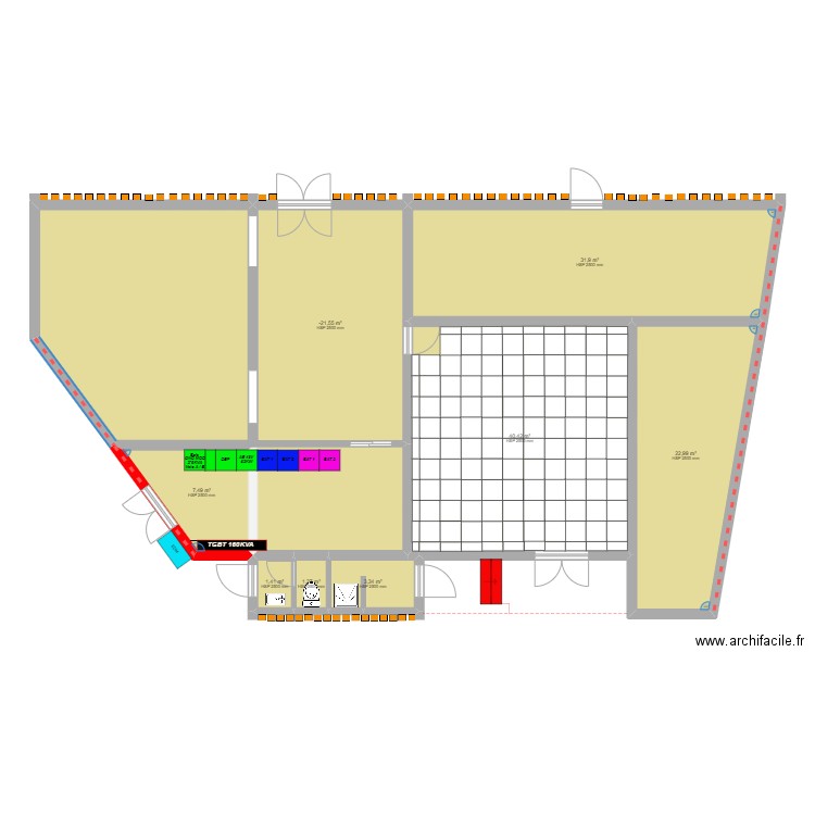 MDZ Poste Proposit° Implantat° 1. Plan de 8 pièces et 137 m2