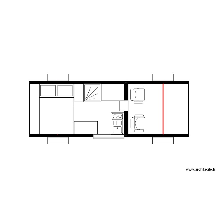 VAN VASP. Plan de 4 pièces et 9 m2