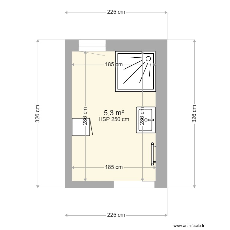 M MESCHINE. Plan de 1 pièce et 5 m2