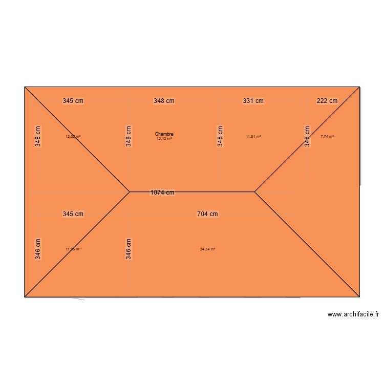 habitation. Plan de 7 pièces et 86 m2