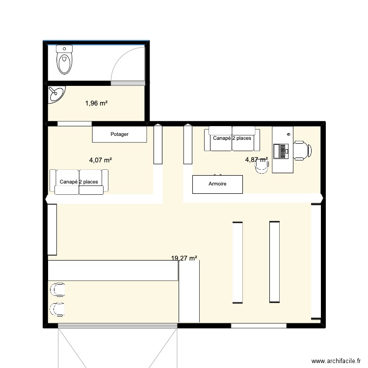 marouane. Plan de 4 pièces et 30 m2