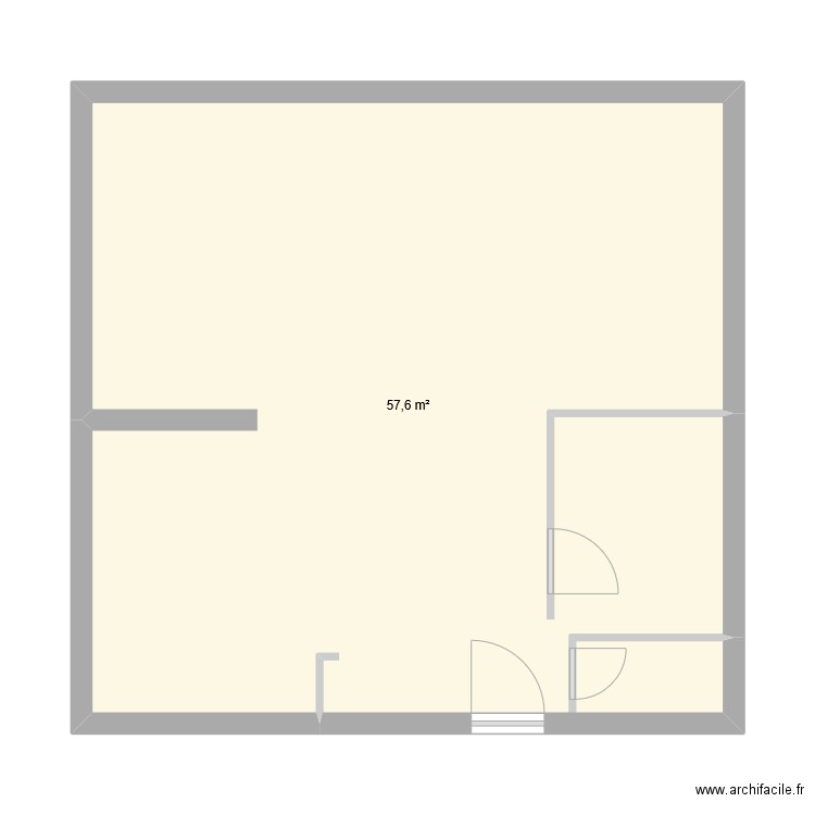 maison. Plan de 1 pièce et 58 m2