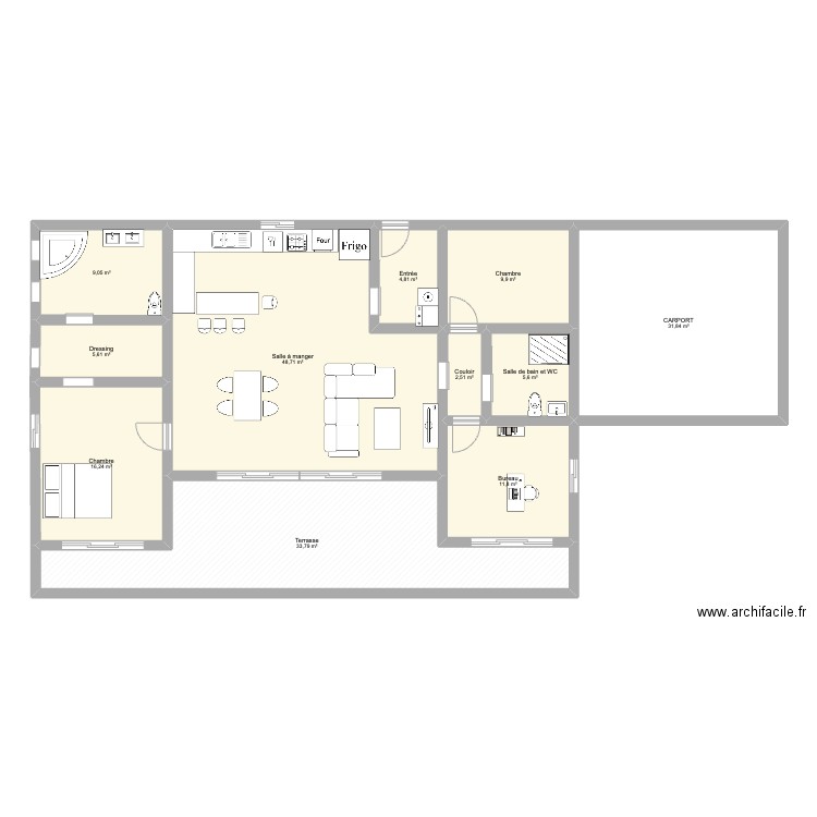 PLAN MAISON. Plan de 11 pièces et 180 m2