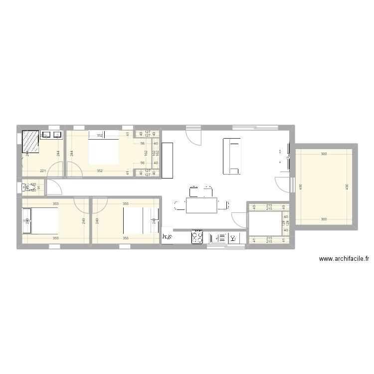 Rousset. Plan de 12 pièces et 50 m2