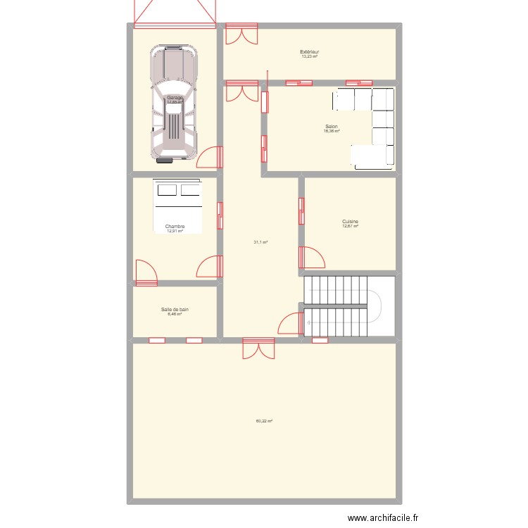 MOMAR V1. Plan de 8 pièces et 171 m2