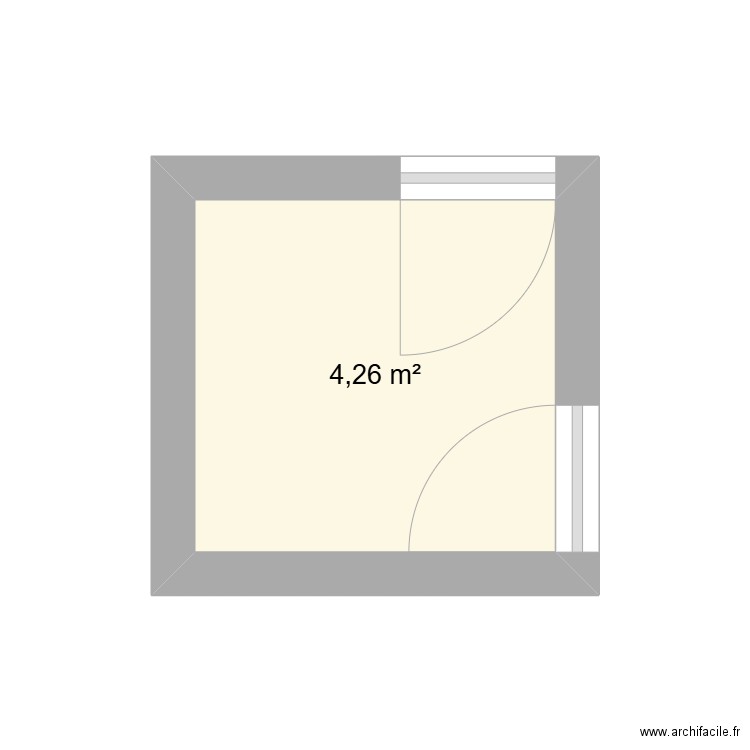 SDB. Plan de 1 pièce et 4 m2