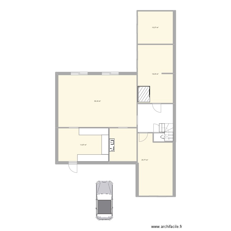 SENARDE. Plan de 5 pièces et 106 m2