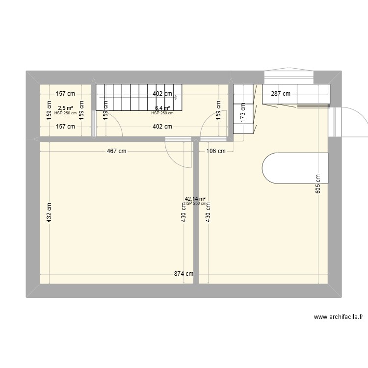 cou base 2. Plan de 3 pièces et 51 m2