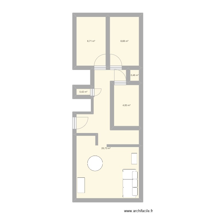 apart1.2. Plan de 6 pièces et 45 m2