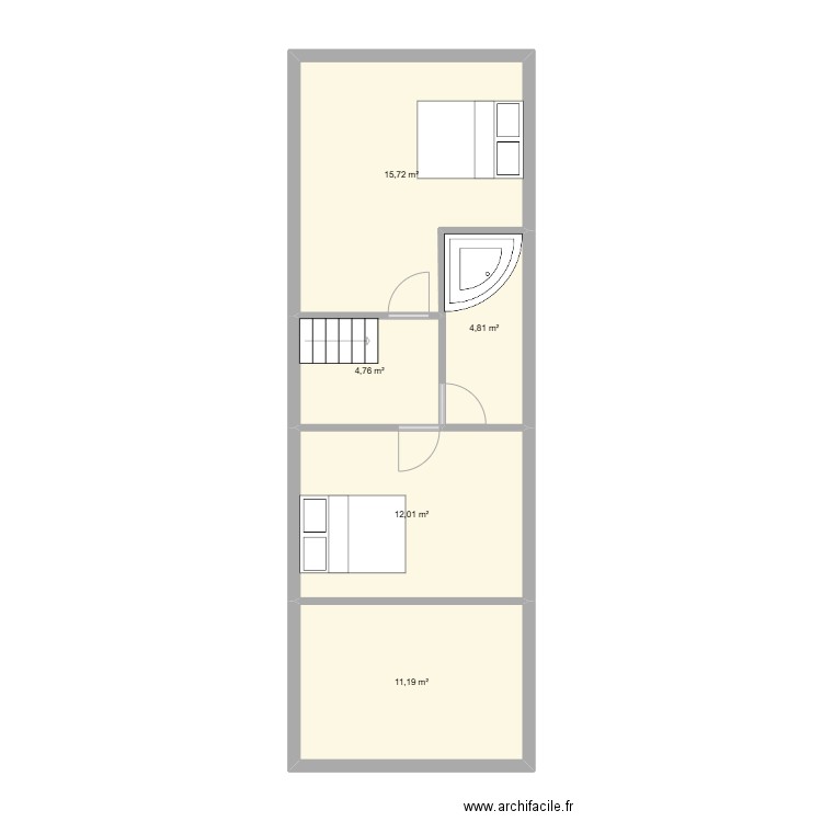 Gicquel. Plan de 5 pièces et 48 m2