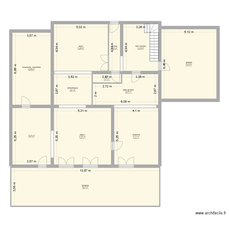 Dossier Vanhoute. Plan de 12 pièces et 242 m2