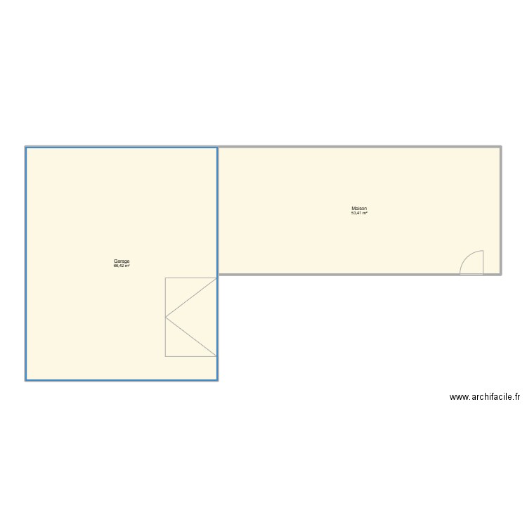 extérieur. Plan de 2 pièces et 120 m2