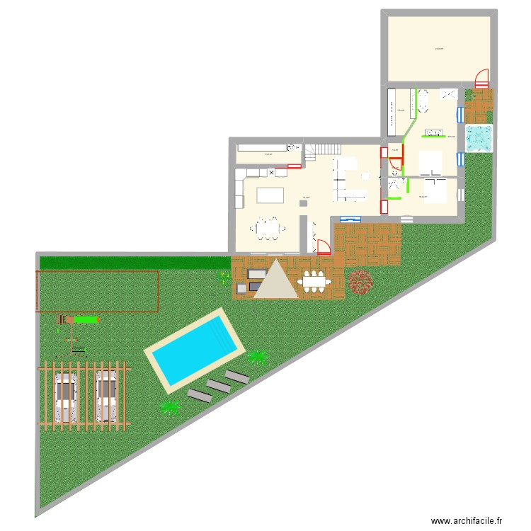 grange perreux chris. Plan de 8 pièces et 178 m2