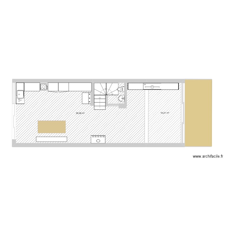 Marina Cap Aménagements. Plan de 2 pièces et 50 m2